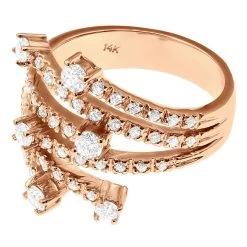 14K White Gold Right Hand Diamond Ring 0.94ct -Fashion Accessories Shop 14k gold right hand diamond ring 094ct p 29755 back rose