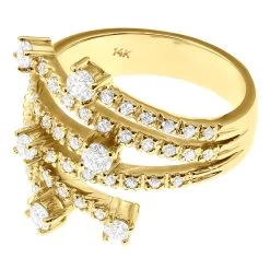 14K White Gold Right Hand Diamond Ring 0.94ct -Fashion Accessories Shop 14k gold right hand diamond ring 094ct p 29755 back yellow 1669662188