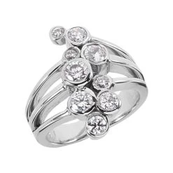 14K White Gold Right Hand Diamond Ring 1.10ct