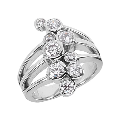 14K White Gold Right Hand Diamond Ring 1.10ct 3 14K White Gold Right Hand Diamond Ring 1.10ct