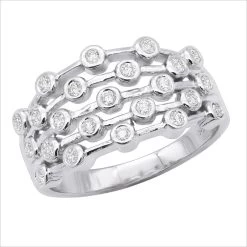 14K White Gold Right Hand Ladies Diamond Ring 0.46ct