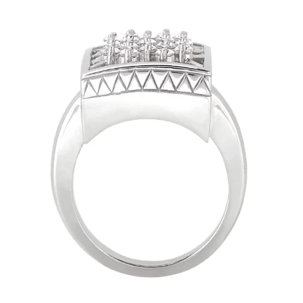 14K White Gold Right Hand Ladies Diamond Ring 0.51ct 5 14K White Gold Right Hand Ladies Diamond Ring 0.51ct - Image 3