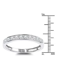 Thin 14K White Gold Round Cut Women's Diamond Wedding Band Ring 0.36ct -Fashion Accessories Shop 14k gold round cut diamond wedding band ring 036ct p 5831 rulerwh