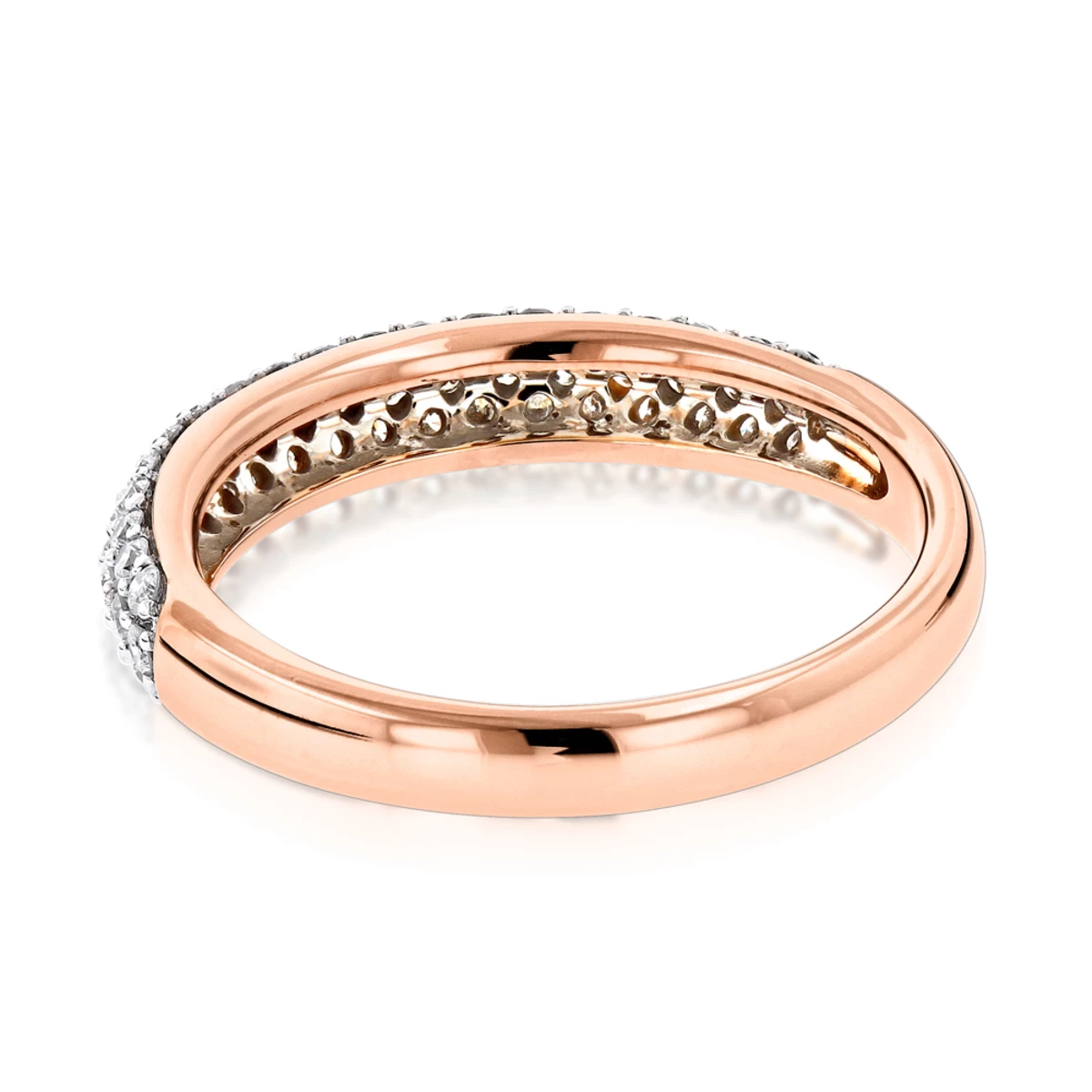Thin 14K Rose Gold Round Cut Pave Diamond Band 0.75 Carat 6 Thin 14K Rose Gold Round Cut Pave Diamond Band 0.75 Carat - Image 4