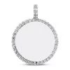 14K White Gold Round Diamond Circle Pendant 0.40ct