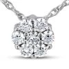 14K White Gold Round Diamond Cluster Pendant 0.14ct -Fashion Accessories Shop 14k gold round diamond cluster pendant 014ct p 27348 white 20220426