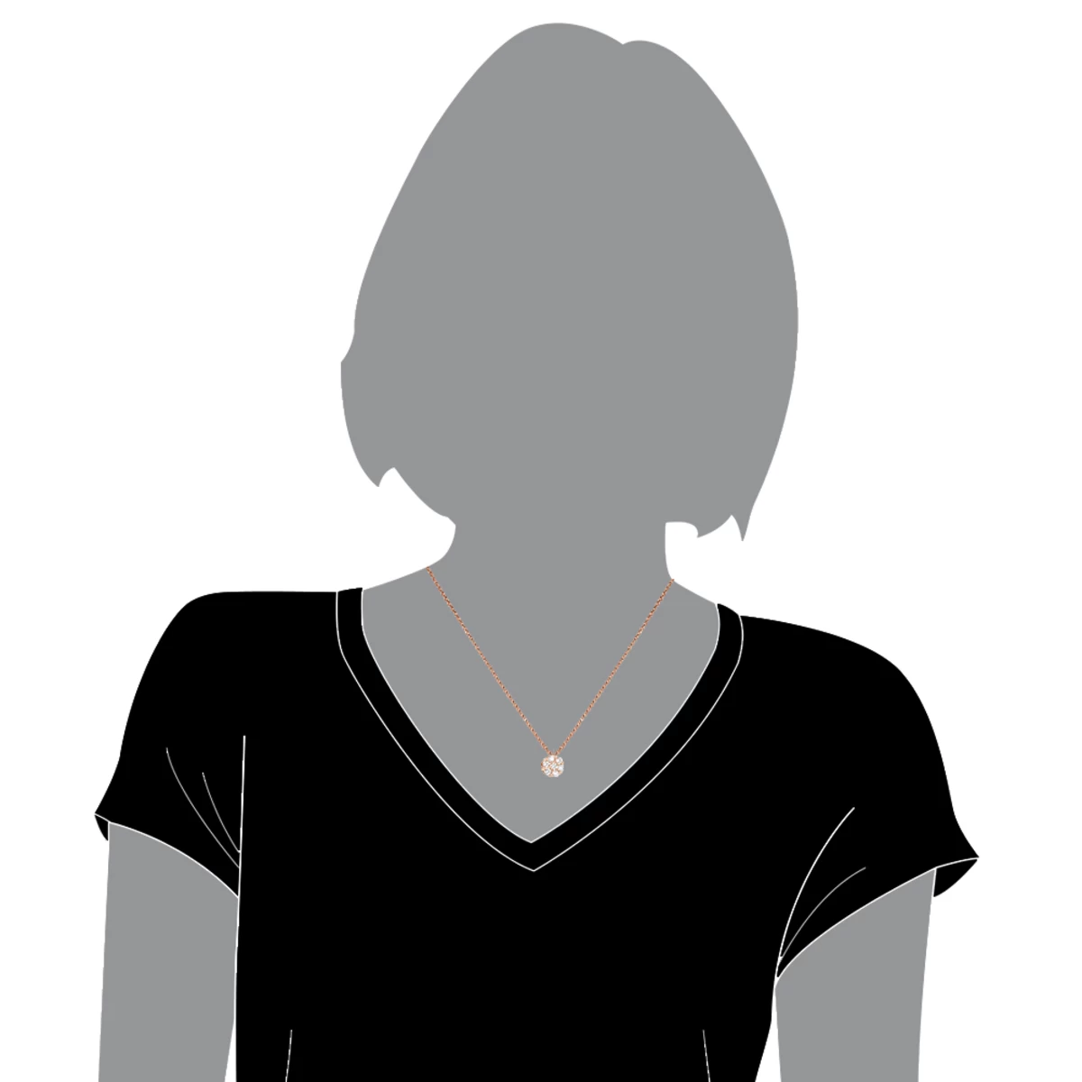 14K White Gold Round Diamond Cluster Pendant For Women 0.5ct 7 14K White Gold Round Diamond Cluster Pendant For Women 0.5ct - Image 5