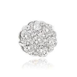 14K White Gold Round Diamond Cluster Pendant For Women 0.5ct