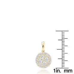 14K Yellow Gold Round Diamond Cluster Pendant For Women 0.88ct -Fashion Accessories Shop 14k gold round diamond cluster pendant for women 088ct rulerye