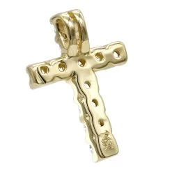 14K Yellow Gold Round Diamond Cross Necklace 0.33ct -Fashion Accessories Shop 14k gold round diamond cross necklace 033ct p 26523 backye