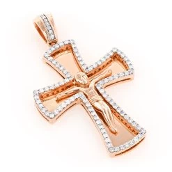 14K Yellow Gold Round Diamond Cross Pendant 1.2ct -Fashion Accessories Shop 14k gold round diamond cross necklace 141ct p 26530 ro