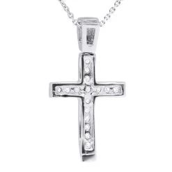 14K White Gold Round Diamond Cross Pendant 0.48ct 13 14K White Gold Round Diamond Cross Pendant 0.48ct -Fashion Accessories Shop 14k gold round diamond cross pendant 048ct p 26519 back white 20221011 20221027