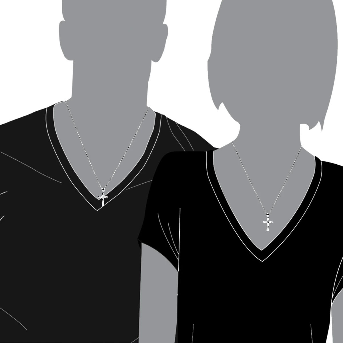 14K White Gold Round Diamond Cross Pendant 0.48ct 9 14K White Gold Round Diamond Cross Pendant 0.48ct - Image 7