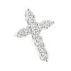 14K White Gold Round Diamond Cross Pendant For Men And Women 0.55ct