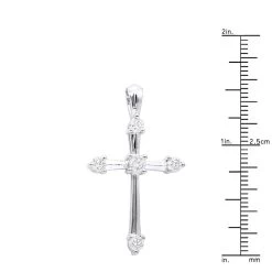 14K White Gold Round Diamond Cross Pendant 0.73ct -Fashion Accessories Shop 14k gold round diamond cross pendant 073ct p 26553 rulerwh