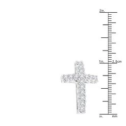 14K White Gold Round Diamond Cross Pendant 1.2ct -Fashion Accessories Shop 14k gold round diamond cross pendant 120ct p 26568 rulerwh