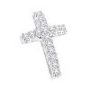 14K White Gold Round Diamond Cross Pendant 1.2ct