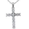 14K White Gold Round Diamond Cross Pendant 1.32ct 11 Diamonds -Fashion Accessories Shop 14k gold round diamond cross pendant 132ct p 26501 white 20220426
