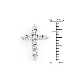 14K White Gold Round Diamond Cross Pendant 1.32ct 17.5mm -Fashion Accessories Shop 14k gold round diamond cross pendant 132ct p 26508 rulerwh