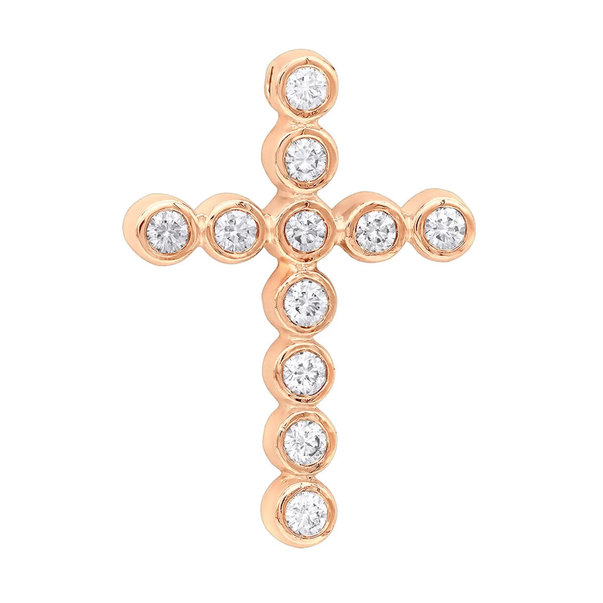 14K Yellow Gold Round Diamond Cross Pendant 1.32ct 24mm 5 14K Yellow Gold Round Diamond Cross Pendant 1.32ct 24mm - Image 3