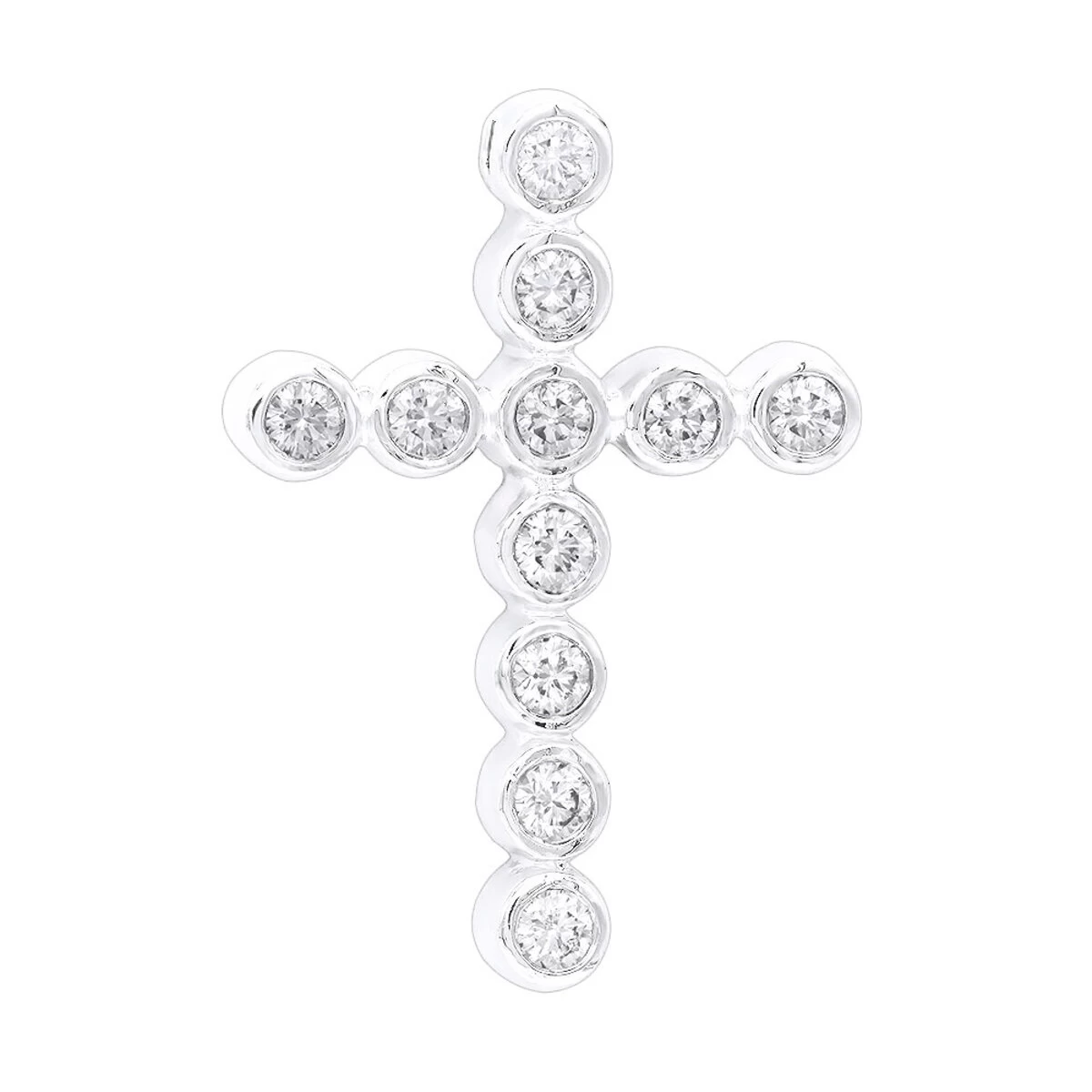 14K Yellow Gold Round Diamond Cross Pendant 1.32ct 24mm 4 14K Yellow Gold Round Diamond Cross Pendant 1.32ct 24mm - Image 2