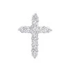 14K White Gold Round Diamond Cross Pendant 1.65ct