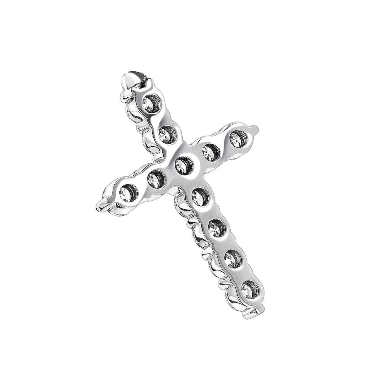 14K Yellow Gold Round Diamond Cross Pendant 3.30ct 6 14K Yellow Gold Round Diamond Cross Pendant 3.30ct - Image 4