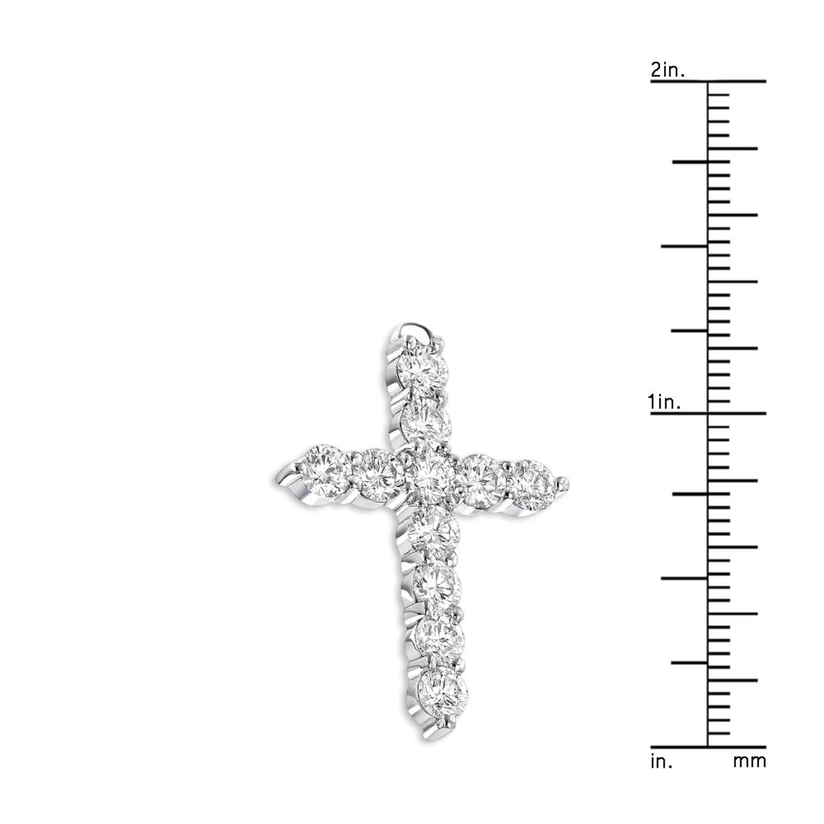 14K Yellow Gold Round Diamond Cross Pendant 3.30ct 8 14K Yellow Gold Round Diamond Cross Pendant 3.30ct - Image 6