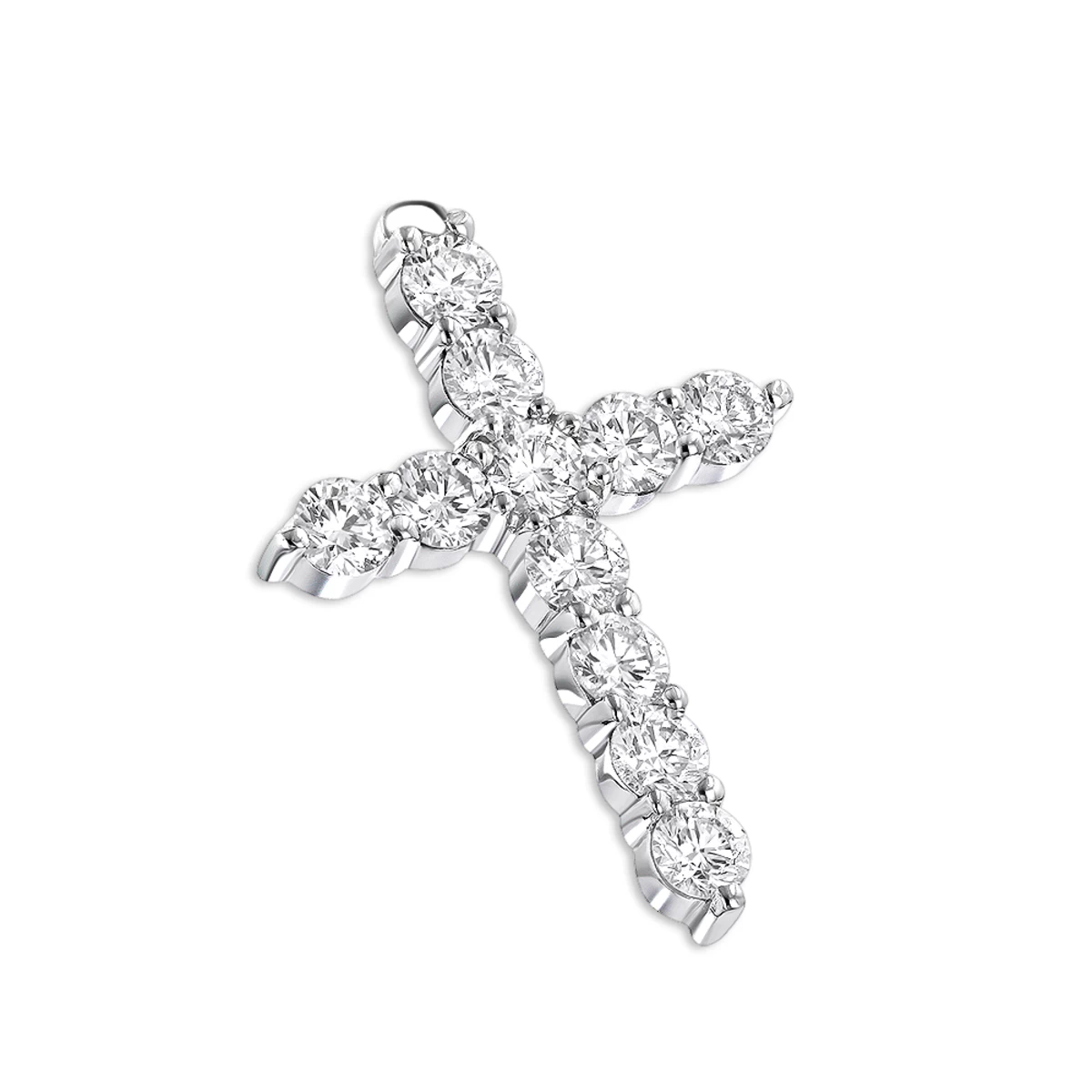 14K Yellow Gold Round Diamond Cross Pendant 3.30ct 4 14K Yellow Gold Round Diamond Cross Pendant 3.30ct - Image 2