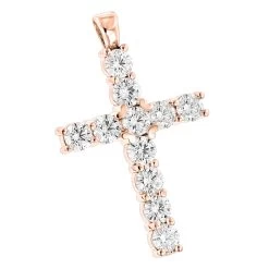14K Yellow Gold Round Diamond Cross Pendant 4.40ct -Fashion Accessories Shop 14k gold round diamond cross pendant 440ct p 26503 ro