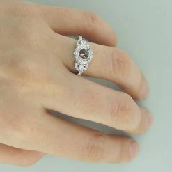 Halo 14K White Gold Round Diamond Engagement Ring Setting 0.75ct -Fashion Accessories Shop 14k gold round diamond engagement ring setting 075ct p 6730bod