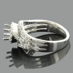 Halo 14K White Gold Round Diamond Engagement Ring Setting 0.90ct -Fashion Accessories Shop 14k gold round diamond engagement ring setting 090ct p 6444back