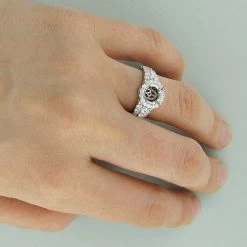 Halo 14K White Gold Round Diamond Engagement Ring Setting 1.08ct -Fashion Accessories Shop 14k gold round diamond engagement ring setting 108ct p 6727bod