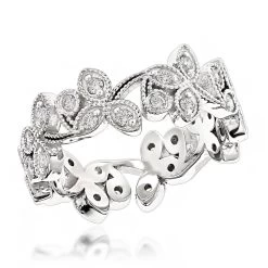 14K White Gold Round Diamond Eternity Band 0.48ct