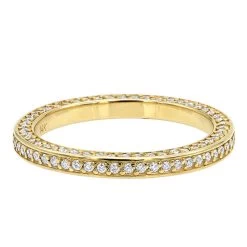 Thin 14K Yellow Gold Round Diamond Eternity Band For Women 3/4ct -Fashion Accessories Shop 14k gold round diamond eternity band 069ct p 24887 backye