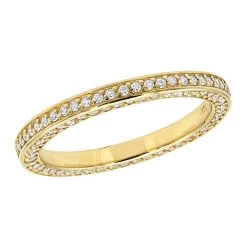 Thin 14K Yellow Gold Round Diamond Eternity Band For Women 3/4ct