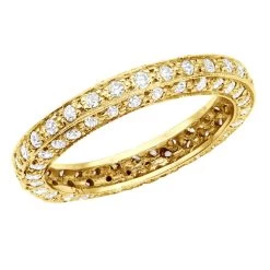 14K Yellow Gold Round Diamond Eternity Band 0.90ct