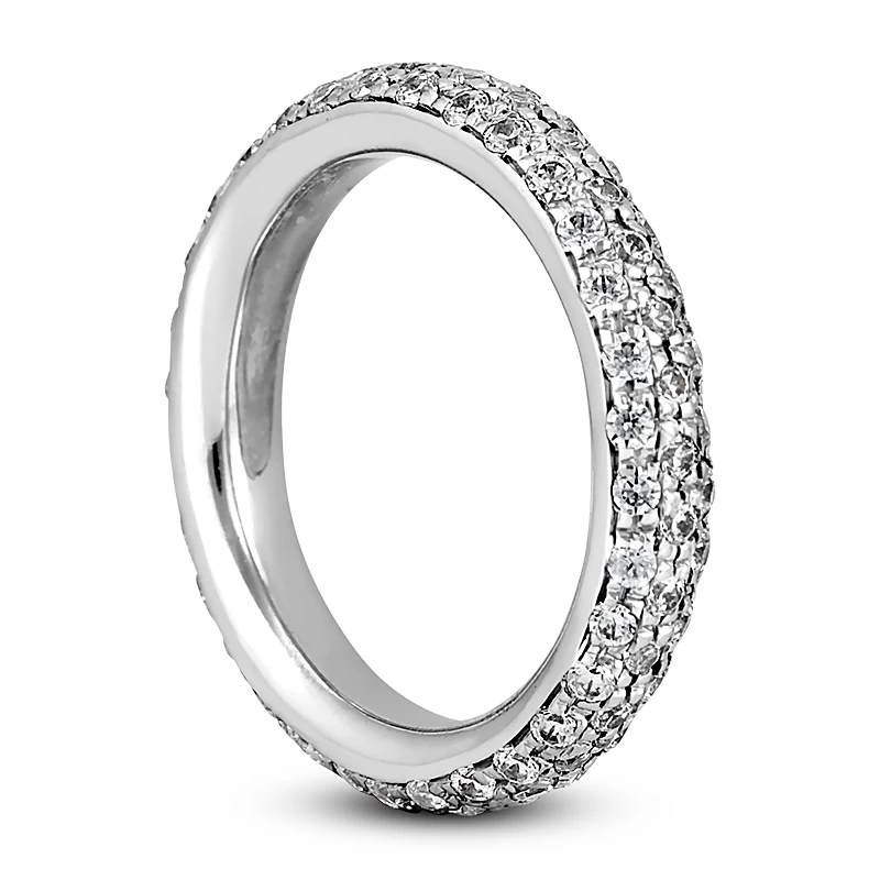 Thin 14K White Gold Round Diamond Eternity Band 1.20ct 4mm 6 Thin 14K White Gold Round Diamond Eternity Band 1.20ct 4mm - Image 4