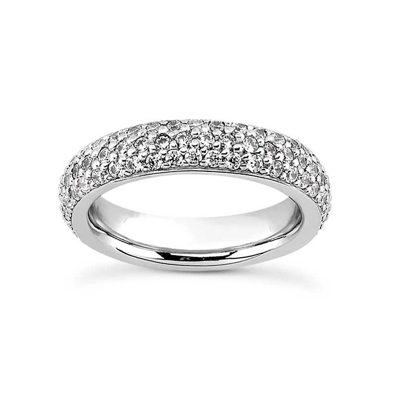 Thin 14K White Gold Round Diamond Eternity Band 1.20ct 4mm 3 Thin 14K White Gold Round Diamond Eternity Band 1.20ct 4mm