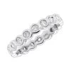 14K White Gold Round Diamond Eternity Band Bezel Set Diamonds 1.60ct