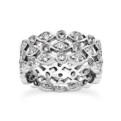 14K White Gold Round Diamond Eternity Band 1.68ct