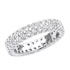 14K White Gold Round Diamond Eternity Band 1.74ct