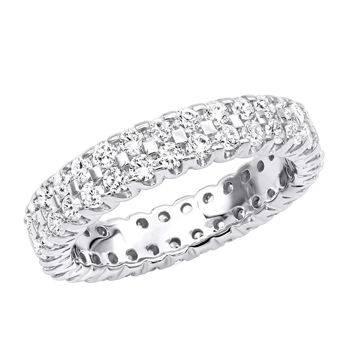 14K White Gold Round Diamond Eternity Band 1.74ct 3 14K White Gold Round Diamond Eternity Band 1.74ct