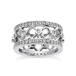 14K White Gold Round Diamond Eternity Band 1ct