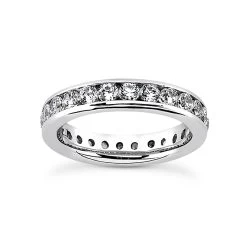 14K White Gold Round Diamond Eternity Band 2.20ct