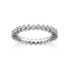 14K White Gold Round Diamond Eternity Band 3.75ct
