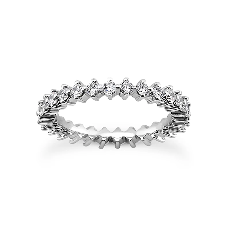 14K White Gold Round Diamond Eternity Band 3.75ct 3 14K White Gold Round Diamond Eternity Band 3.75ct
