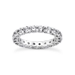 14K White Gold Round Diamond Eternity Band 4.50ct