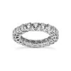 14K White Gold Round Diamond Eternity Band 4ct 4.4mm