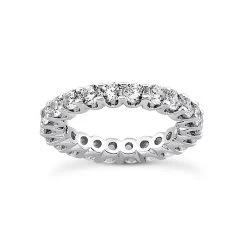 14K White Gold Round Diamond Eternity Band 6.75ct